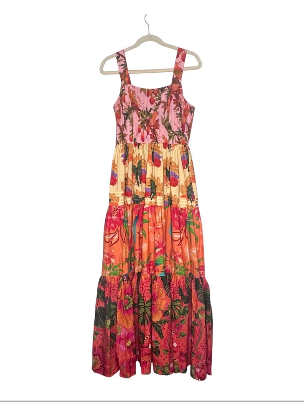 The FARM RIO Mixed Warm Prints Organic Cotton Maxi Dress M - Picture 9 of 10